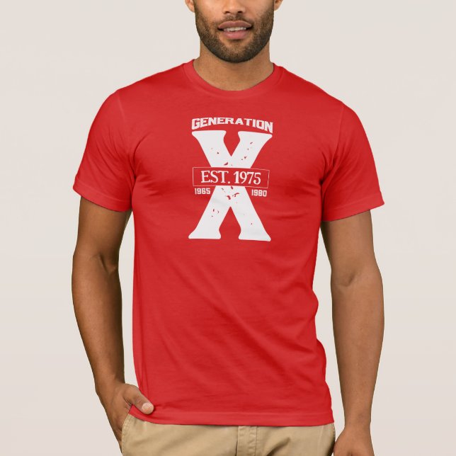Generation X Personalised Red and White T-Shirt (Front)