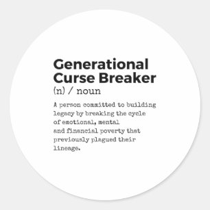 Generational Curse Breaker Definition Melanin Blac Classic Round Sticker