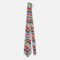 GENERATIONS OF AUTOMOBILE ART - GREY NECK TIE