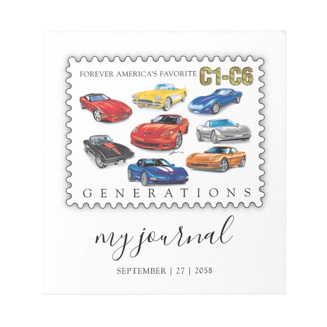 GENERATIONS OF AUTOMOBILE ART NOTEPAD (Front)