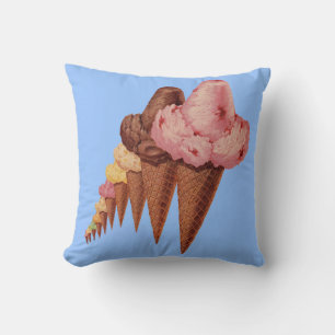 generations of ice cream cones cushion