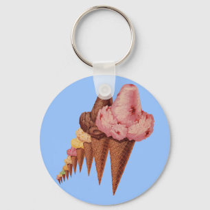 generations of ice cream cones key ring
