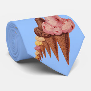 generations of ice cream cones print tie
