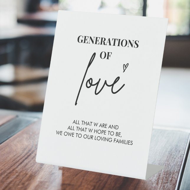 Generations of Love | Modern Wedding Table Sign (Creator Uploaded)