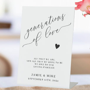 Generations Of Love Wedding Memorial  Pedestal Sign