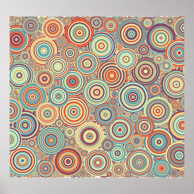 Generative Art Colourful Circles Background Poster (Front)