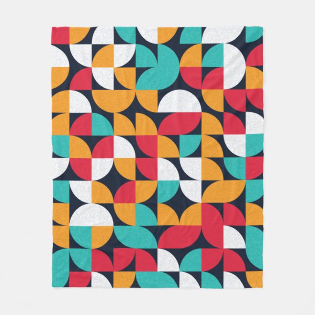 Generative Art: Colourful Triangle Pattern Fleece Blanket (Front)