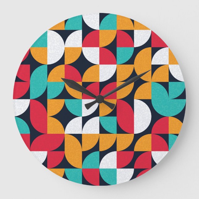Generative Art: Colourful Triangle Pattern Large Clock (Front)