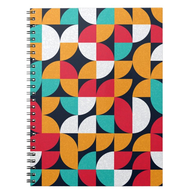 Generative Art: Colourful Triangle Pattern Notebook (Front)