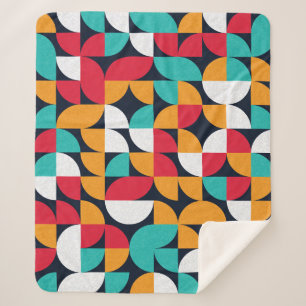 Generative Art: Colourful Triangle Pattern Sherpa Blanket