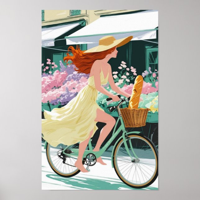 Generative Content of a French Girl Cycling  Poster (Front)