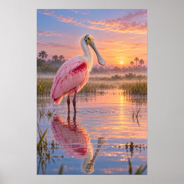 generativecontent "roseate spoonbill" "texas bird  poster (Front)