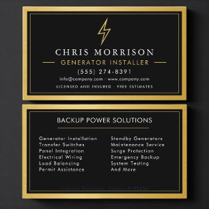 Generator Installer Metallic Business Card