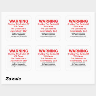 Generator Starts Automatically - WARNING LABEL 