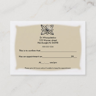generic appointment card