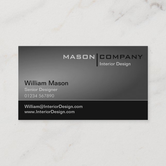 Generic Black & Grey Corporate Business Card (Front)