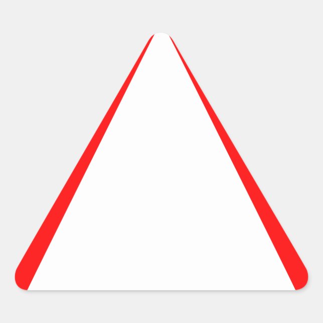 Generic Blank Red Warning Triangle Sticker (Front)