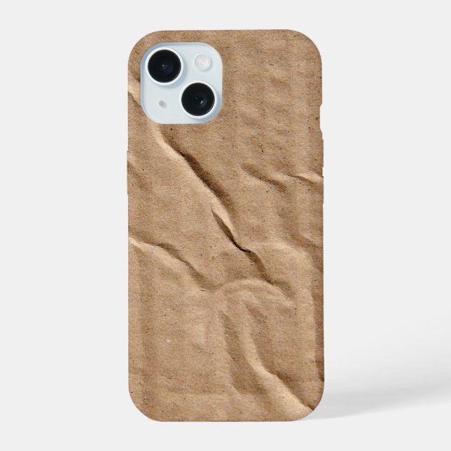 Generic Brown Cardboard iPhone 15 Case (Back)