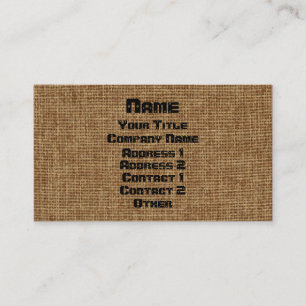 Generic Burlap Create Your Own Easy Budget Business Card