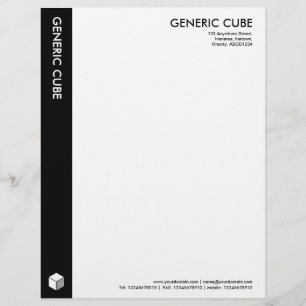 Generic Cube - Black Personalized Letterhead