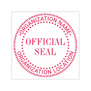 Generic Custom Official Seal Name Loc, Smaller Txt Self-inking Stamp
