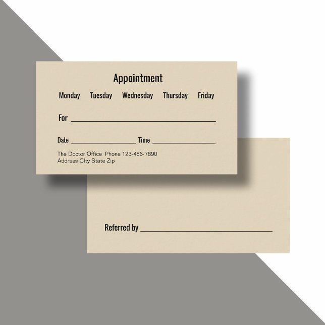 Generic Doctor Office Appointment Cards (Creator Uploaded)