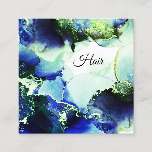 *~* Generic . Girly Nails Lashes Reiki Hair Square Business Card (Front)