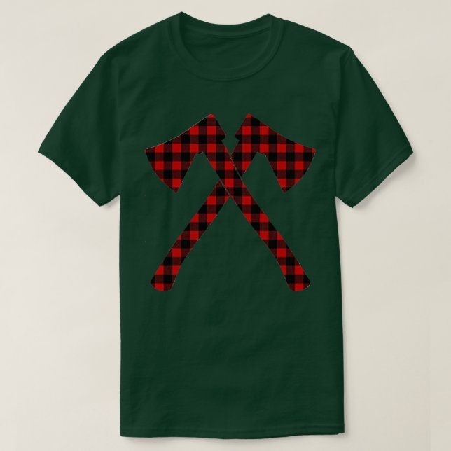 Generic Plaid Axe Throwing T-Shirt (Design Front)