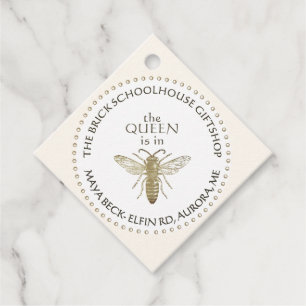 Generic Queen Bee Gold on Ivory Product Tag