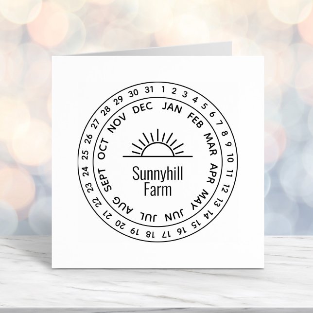 Generic Sunrise Farm Date Wheel Self-inking Stamp (Creator Uploaded)