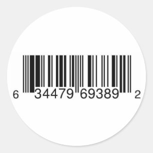 Generic UPC Symbol for CD Sales Classic Round Sticker
