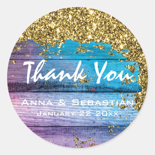 *~* Generic Wood  AP49 Weathered Aged  Glitter Classic Round Sticker (Front)