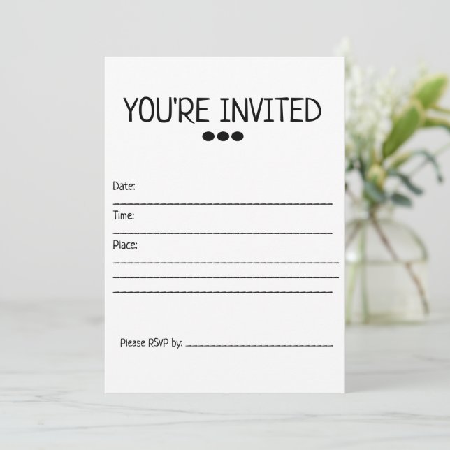 Generic You're Invited Invitation (Standing Front)
