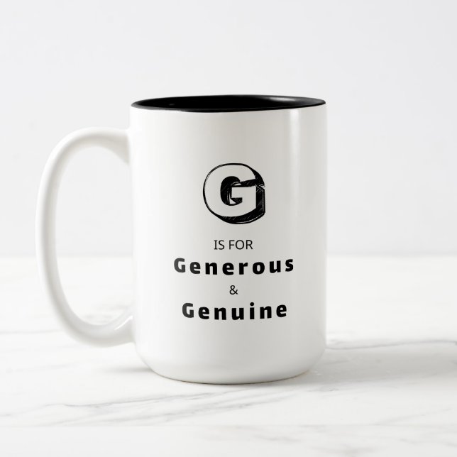 Generous G - Personalised Luxury Praise Mug (Left)