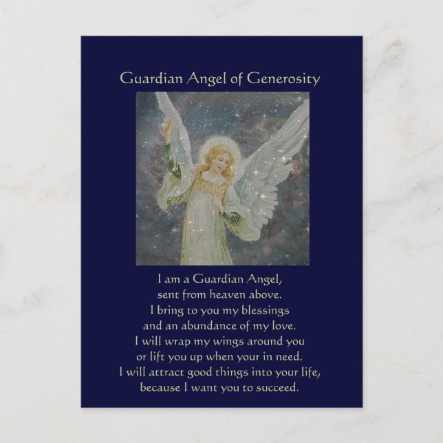 Generous -  Guardian Angel of Generosity Postcard (Front)