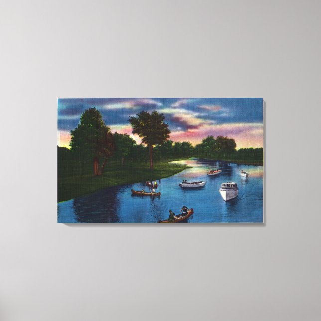 Genesee Valley Park Boating Scene Canvas Print (Front)