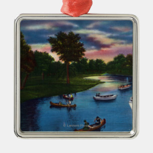 Genesee Valley Park Boating Scene Metal Tree Decoration