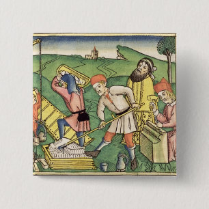 Genesis 11 1-9 Building The Tower of Babel, from t 15 Cm Square Badge