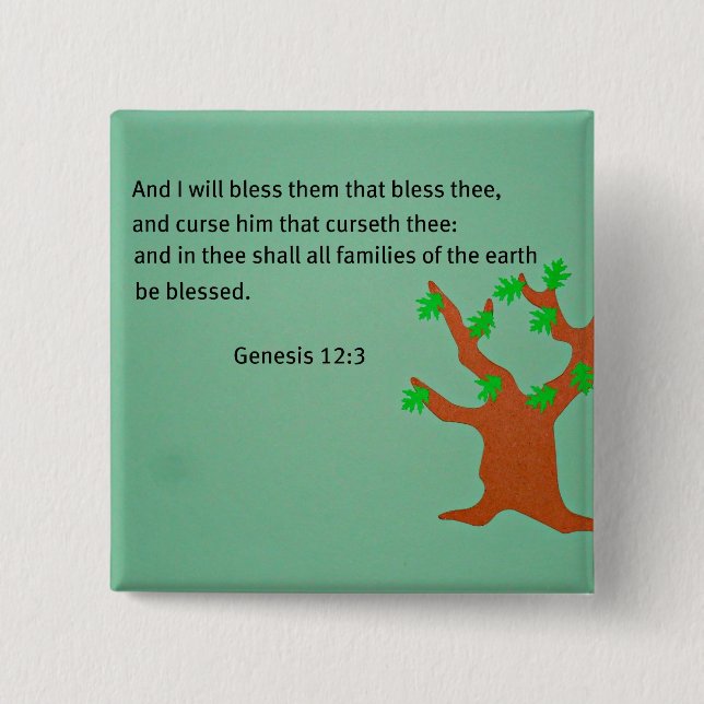 Genesis 12:3 15 cm square badge (Front)