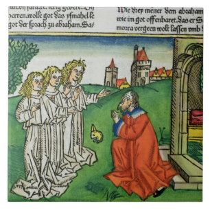 Genesis 18 2 Abraham and the Three Angels, from th Tile