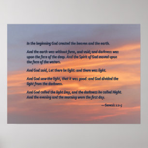 Genesis 1 1-5 In the Beginning Poster