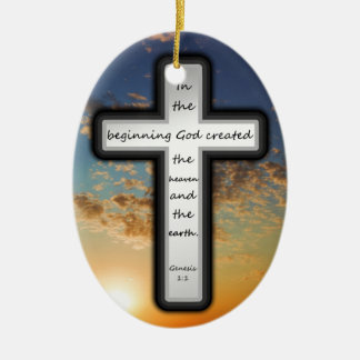 Genesis 1:1 ceramic tree decoration