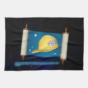 Genesis 1:1 - Construction Tea Towel
