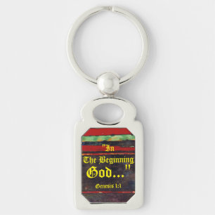 Genesis 1:1 In the beginning God..."Bible truth K Key Ring