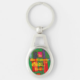 Genesis 1:1 In the beginning God..."Bible truth  K Key Ring