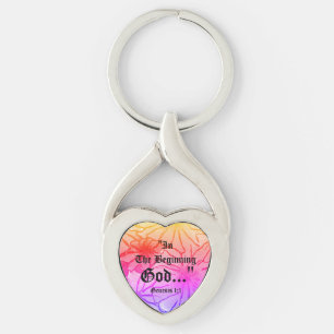 Genesis 1:1 In the beginning God..."Bible truth K Key Ring