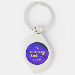 Genesis 1:1 In the beginning God..."Bible truth K Key Ring