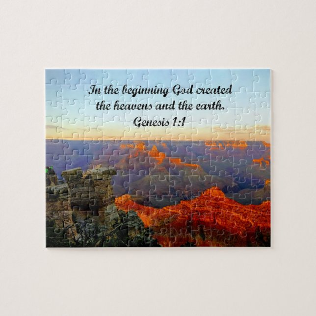 Genesis 1:1 In the beginning, God created  Jigsaw Puzzle (Horizontal)
