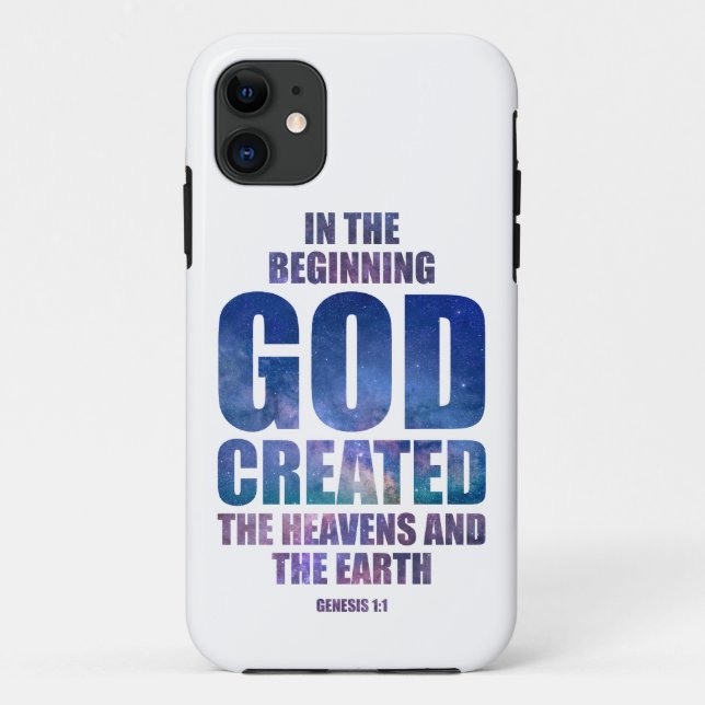 Genesis 1:1 In The Beginning GOD Created Universe Case-Mate iPhone Case (Back)
