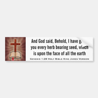 Genesis 1:29 Holy Bible King James Version Bumper Sticker